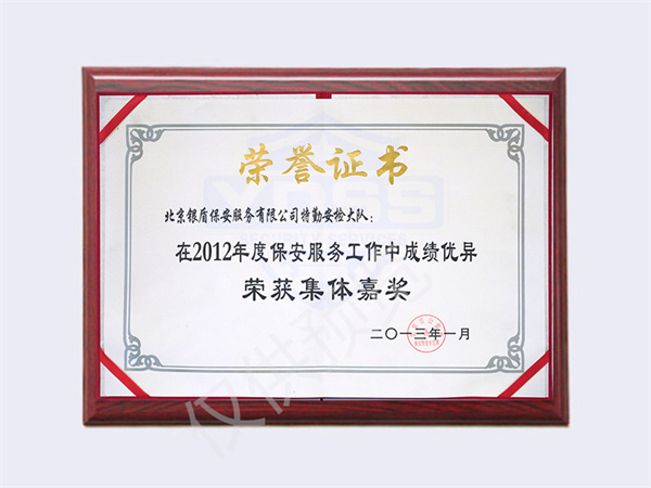 2012特勤安檢大隊(duì)集體嘉獎(jiǎng)