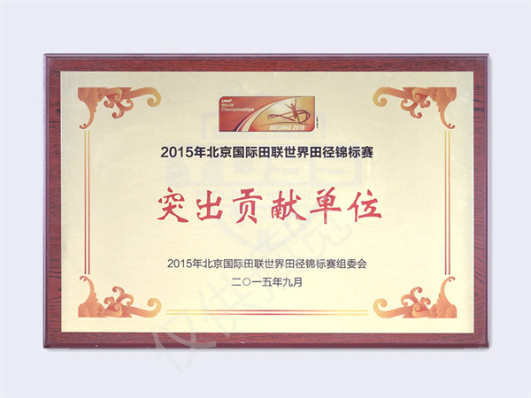 2015國際田聯(lián)世錦賽突出貢獻(xiàn)單位